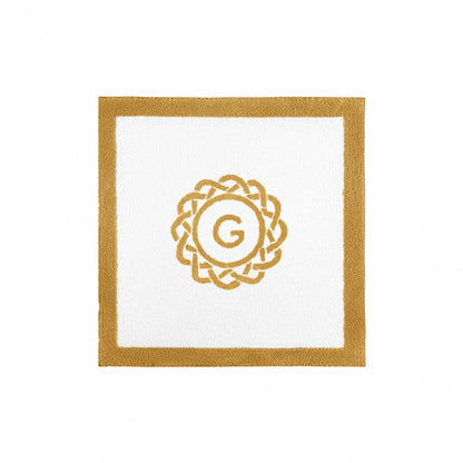 Egoist Border Monogram Bath Rug - CAMEL - 24''x24'' | Square