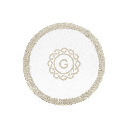Egoist Border Monogram Bath Rug - FOG - Ø 39'' | Round
