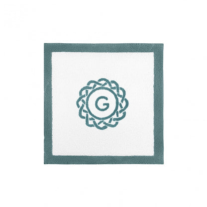 Egoist Border Monogram Bath Rug - DEEP SEA - 24''x24'' | Square