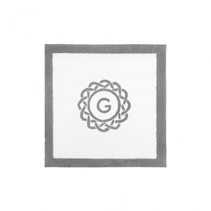 Egoist Border Monogram Bath Rug - STEEL - 24''x24'' | Square