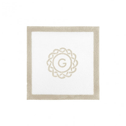 Egoist Border Monogram Bath Rug - FOG - 24''x24'' | Square