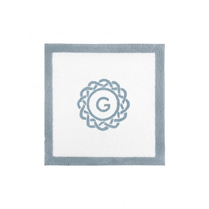 Egoist Border Monogram Bath Rug - FRENCHBLUE - 24''x24'' | Square