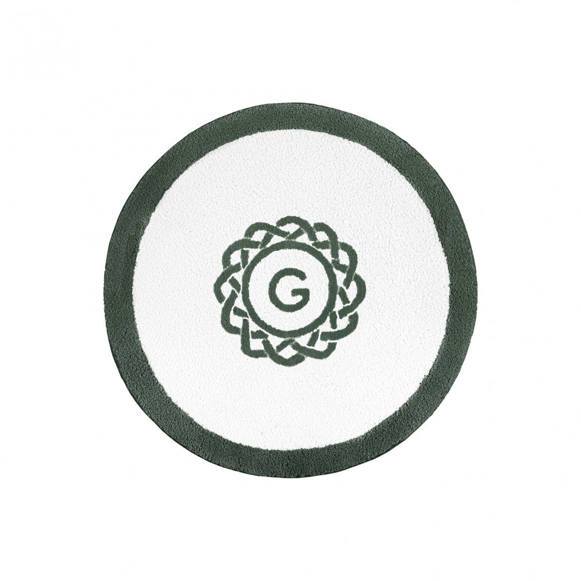 Egoist Border Monogram Bath Rug - MOSS - Ø 39'' | Round