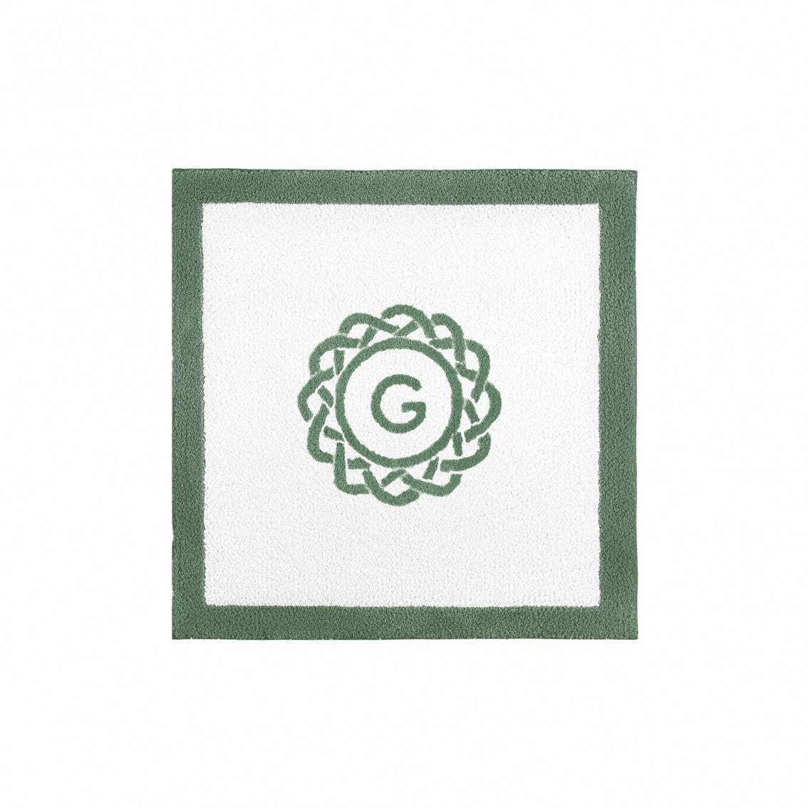 Egoist Border Monogram Bath Rug - JADE - 24''x24'' | Square