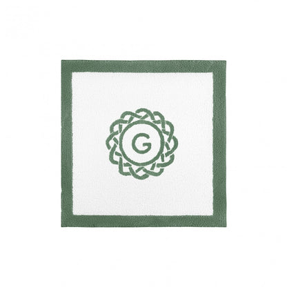 Egoist Border Monogram Bath Rug - JADE - 24''x24'' | Square