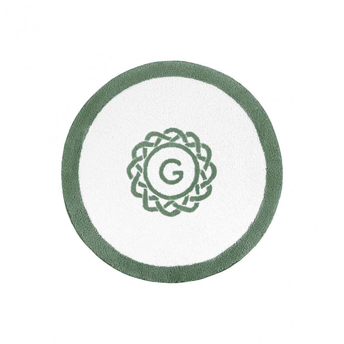 Egoist Border Monogram Bath Rug - JADE - Ø 39'' | Round