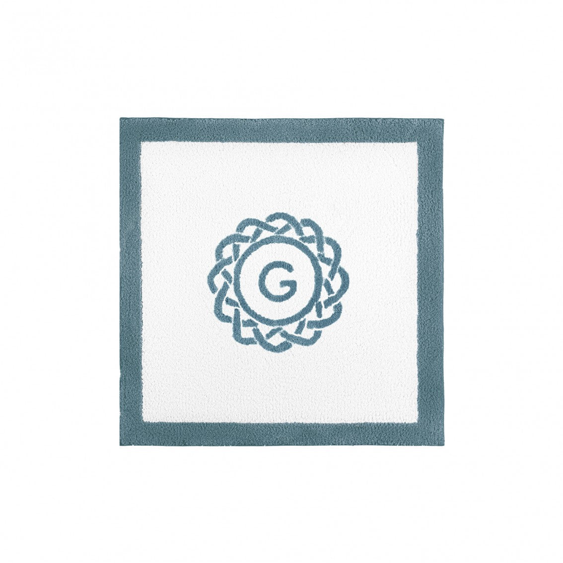 Egoist Border Monogram Bath Rug - PEACOCK - 24''x24'' | Square
