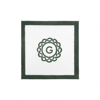 Egoist Border Monogram Bath Rug - MOSS - 24''x24'' | Square