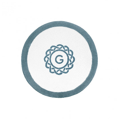 Egoist Border Monogram Bath Rug - PEACOCK - Ø 39'' | Round