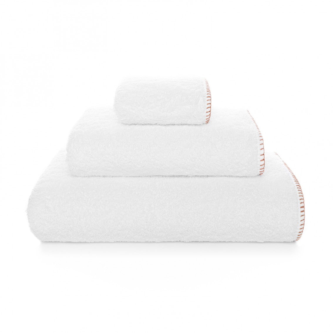Evora Custom Hand Towel - 15018 | WHITE/TERRACOTA - 20'X39'' | XL Hand Towel