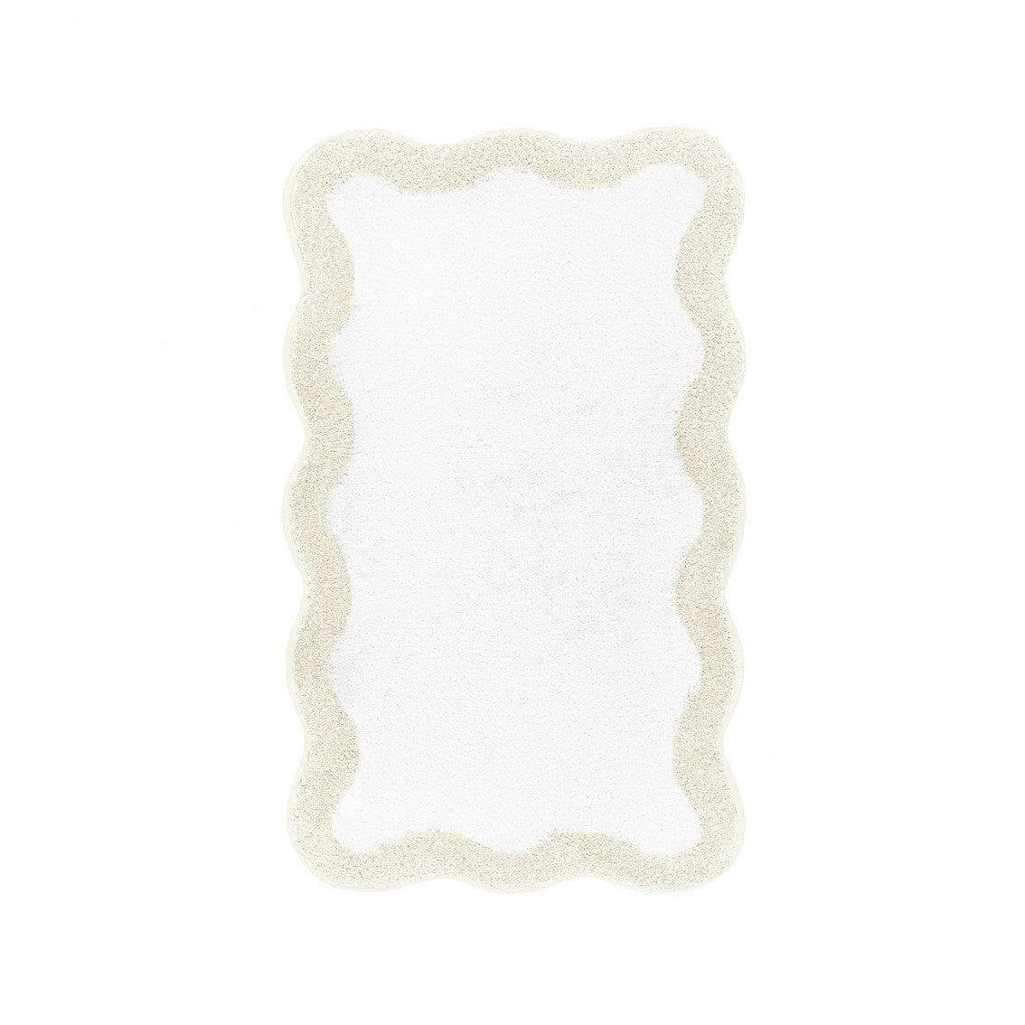 Egoist Border Bath Rug - NATURAL - 28'' x 47'' | Scalloped