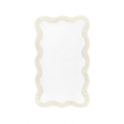 Egoist Border Bath Rug - NATURAL - 28'' x 47'' | Scalloped