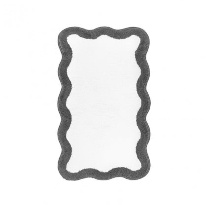 Egoist Border Bath Rug - STORM - 28'' x 47'' | Scalloped