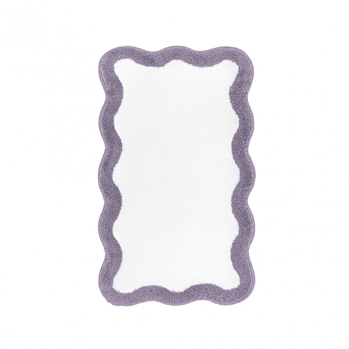 Egoist Border Bath Rug - LAVANDER - 28'' x 47'' | Scalloped