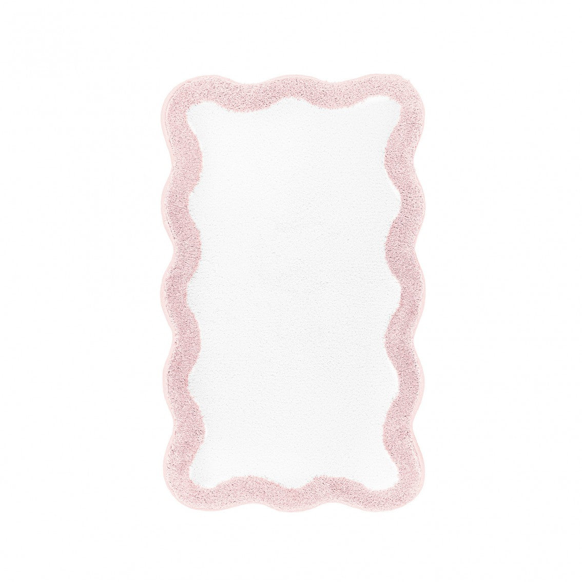 Egoist Border Bath Rug - PEARL - 28'' x 47'' | Scalloped