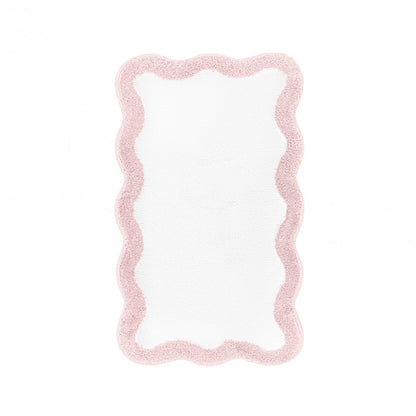 Egoist Border Bath Rug - PEARL - 28'' x 47'' | Scalloped