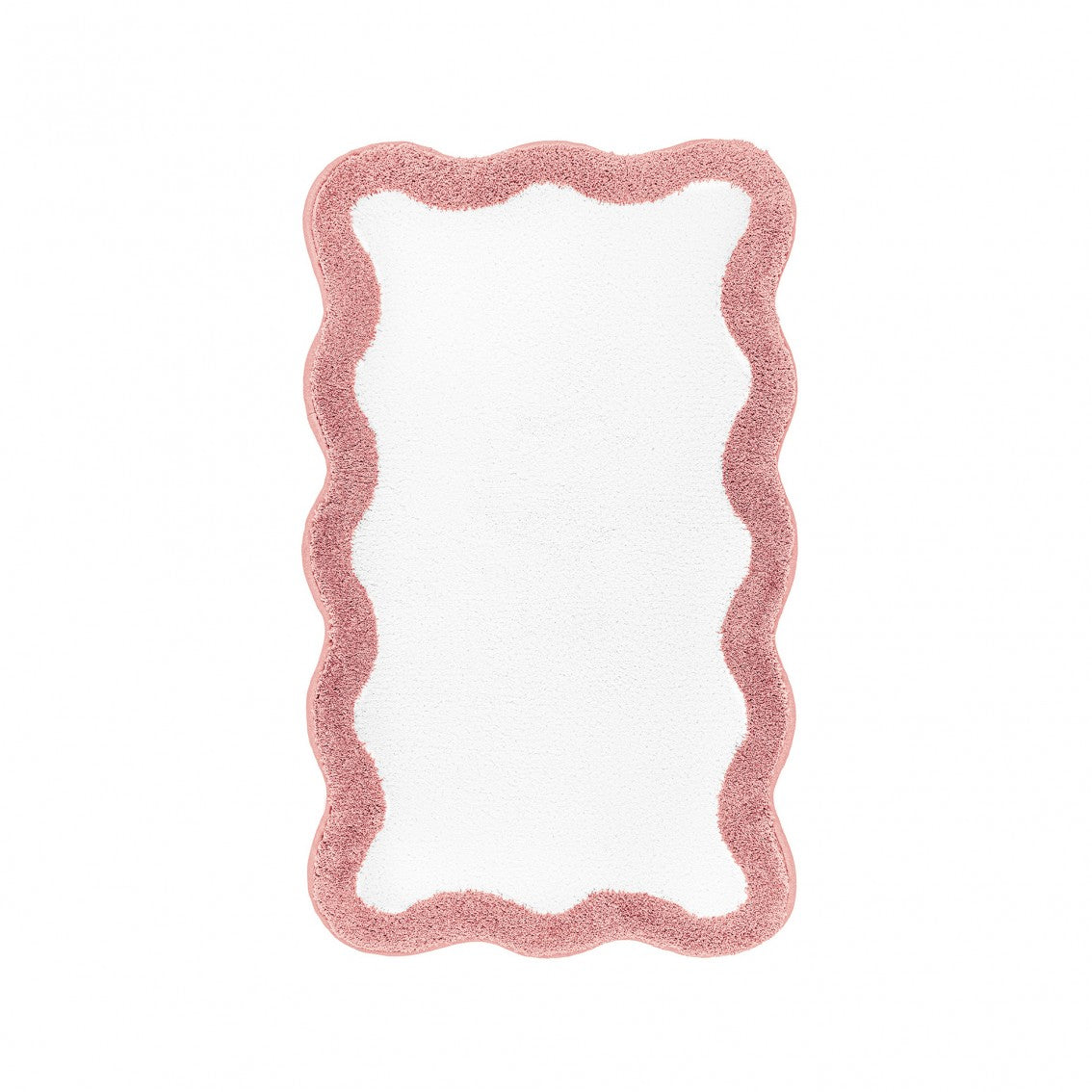 Egoist Border Bath Rug - BLUSH - 28'' x 47'' | Scalloped