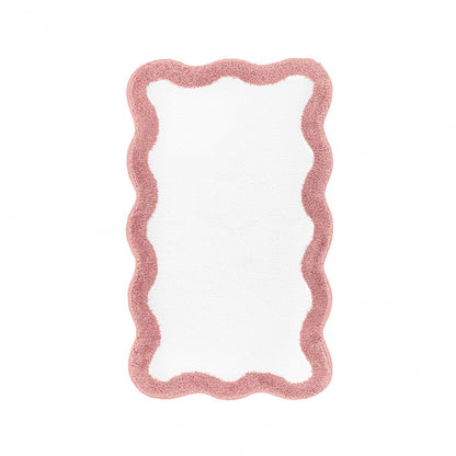 Egoist Border Bath Rug - BLUSH - 28'' x 47'' | Scalloped