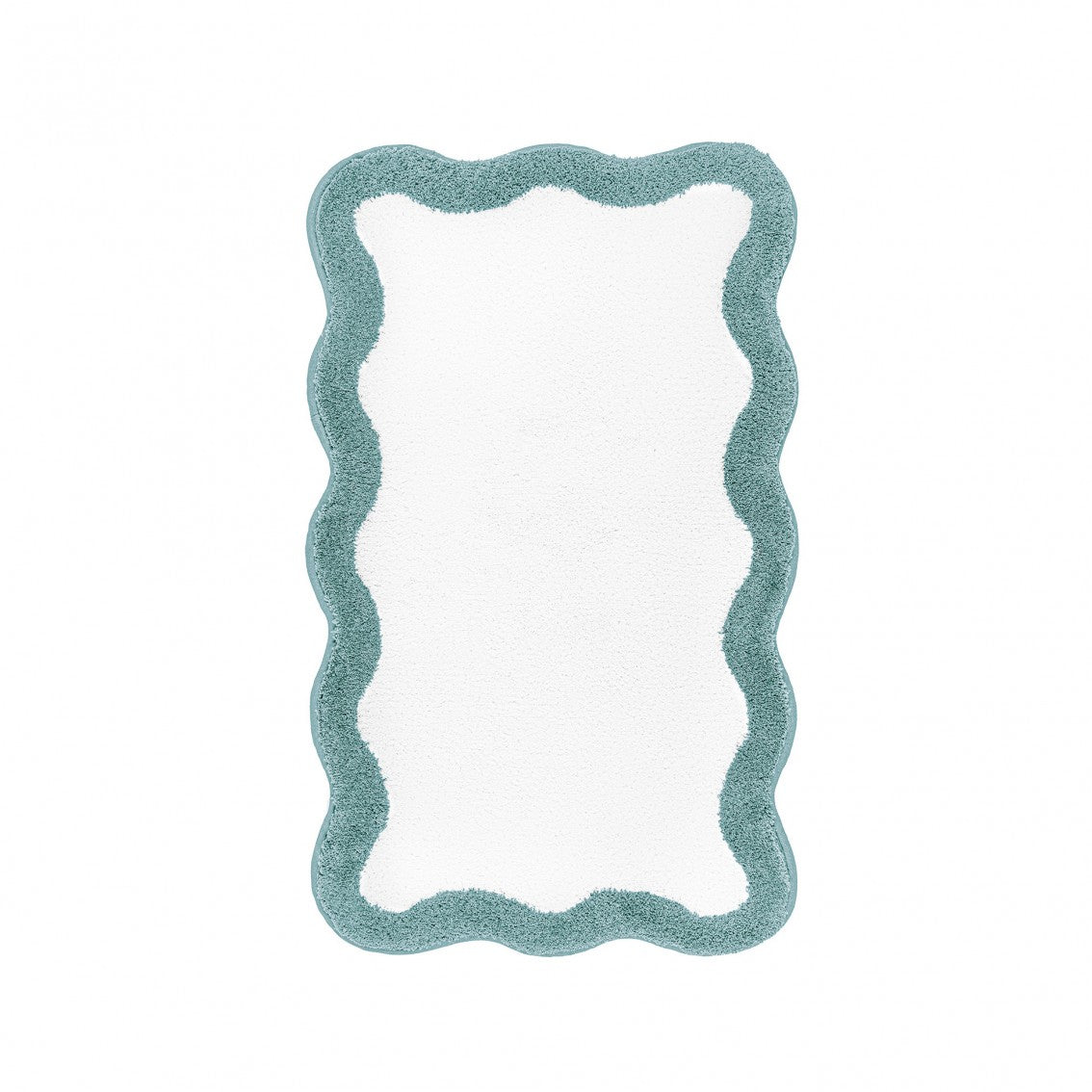 Egoist Border Bath Rug - BALTIC - 28'' x 47'' | Scalloped