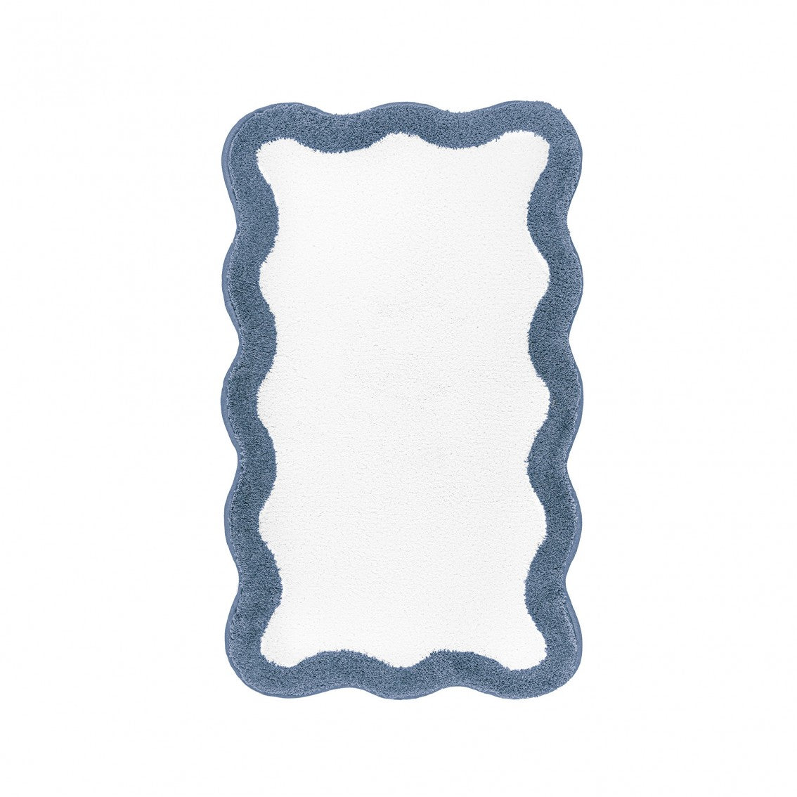 Egoist Border Bath Rug - COBALT - 28'' x 47'' | Scalloped