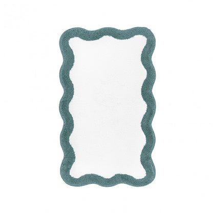 Egoist Border Bath Rug - DEEP SEA - 28'' x 47'' | Scalloped