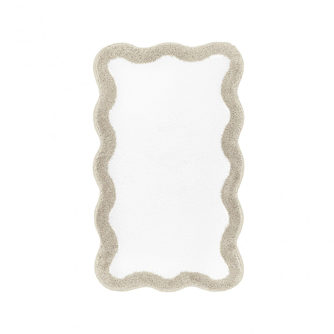 Egoist Border Bath Rug - FOG - 28'' x 47'' | Scalloped