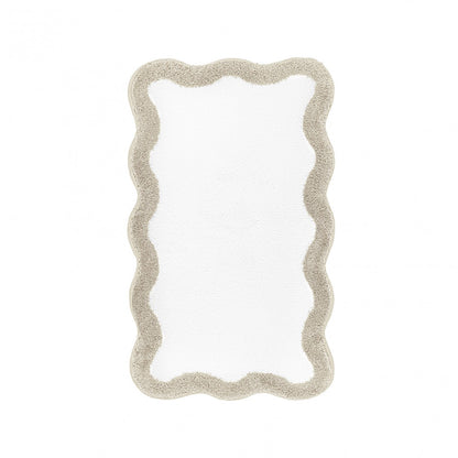 Egoist Border Bath Rug - FOG - 28'' x 47'' | Scalloped