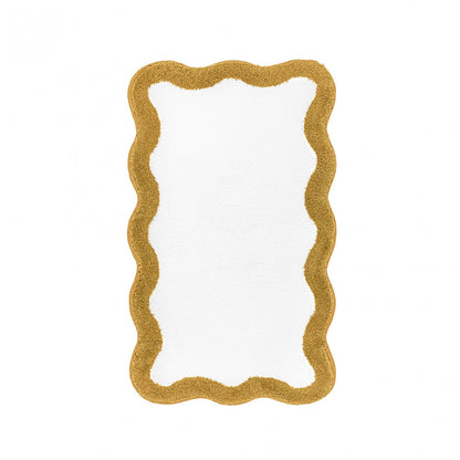 Egoist Border Bath Rug - CAMEL - 28'' x 47'' | Scalloped