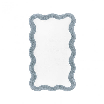 Egoist Border Bath Rug - FRENCHBLUE - 28'' x 47'' | Scalloped