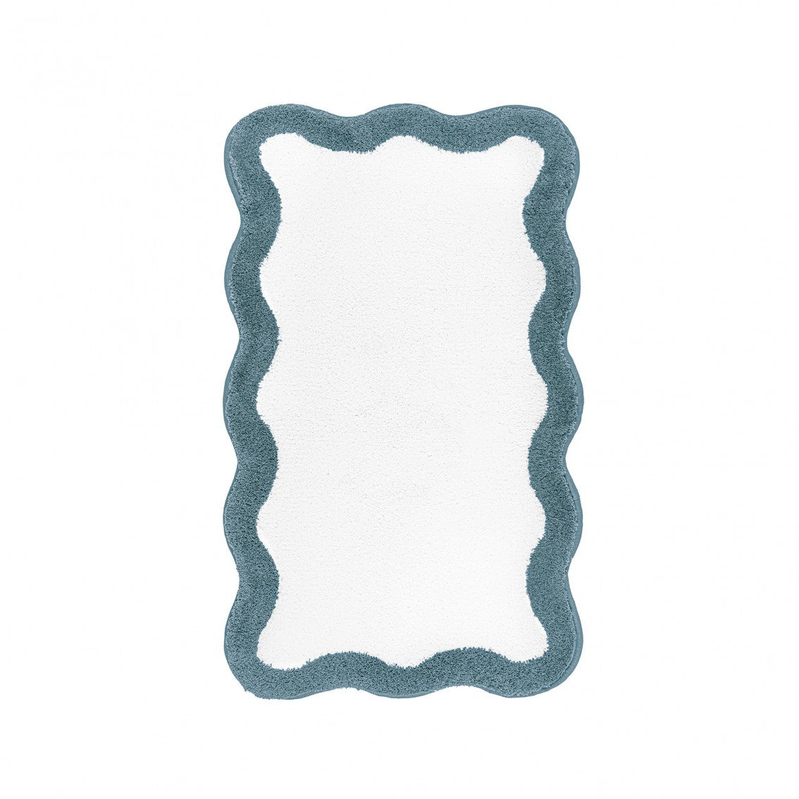 Egoist Border Bath Rug - PEACOCK - 28'' x 47'' | Scalloped