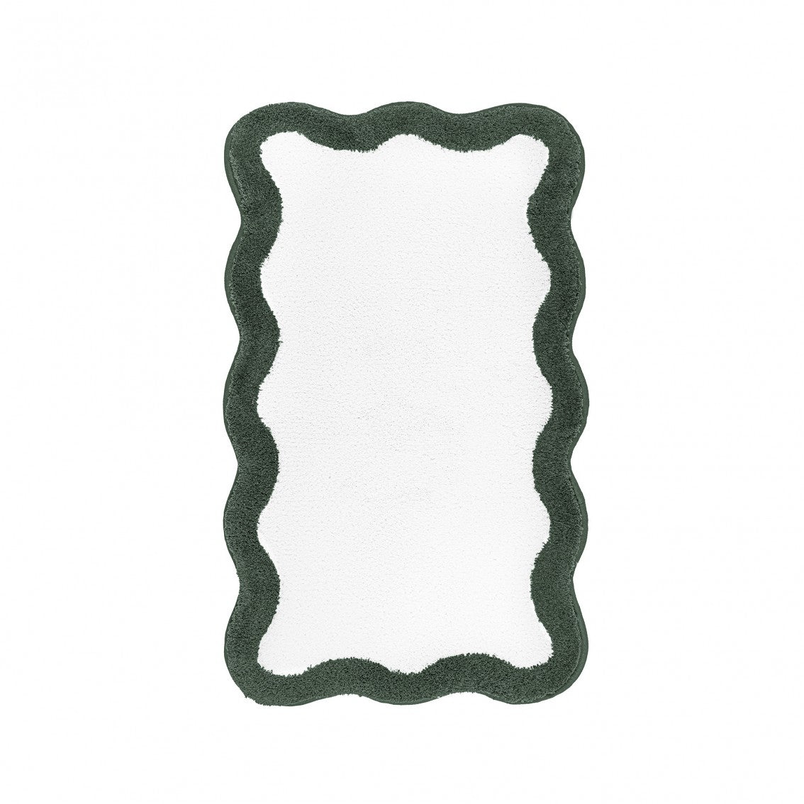 Egoist Border Bath Rug - MOSS - 28'' x 47'' | Scalloped