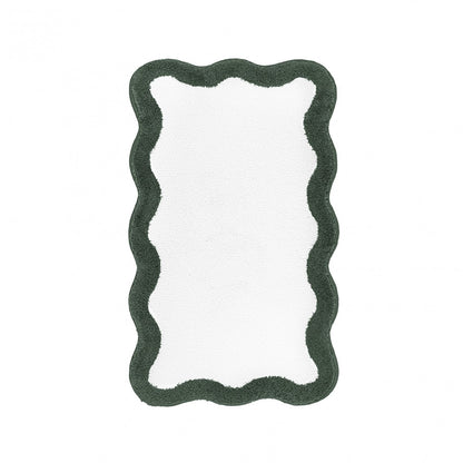 Egoist Border Bath Rug - MOSS - 28'' x 47'' | Scalloped