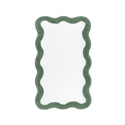 Egoist Border Bath Rug - JADE - 28'' x 47'' | Scalloped