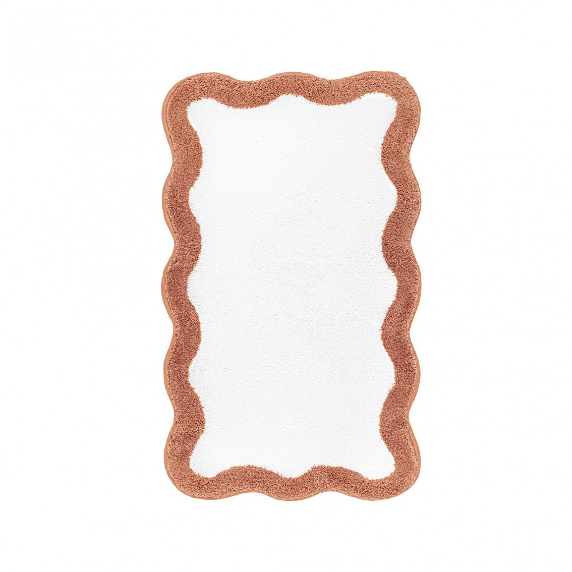 Egoist Border Bath Rug - TERRACOTA - 28'' x 47'' | Scalloped