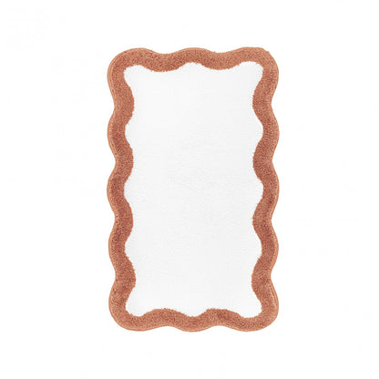 Egoist Border Bath Rug - TERRACOTA - 28'' x 47'' | Scalloped