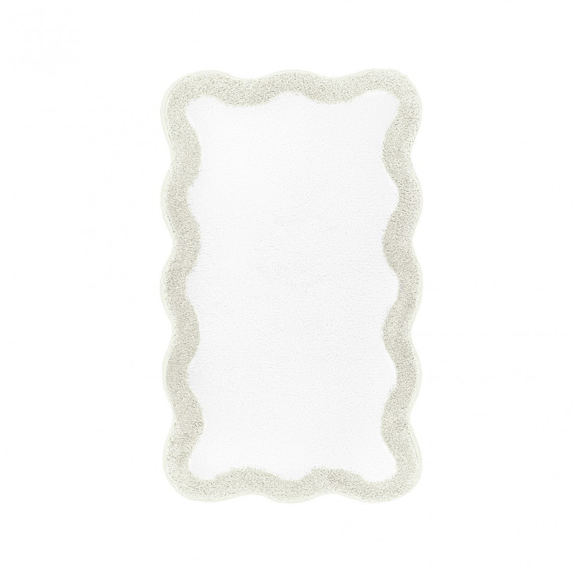 Egoist Border Bath Rug - DOVE - 28'' x 47'' | Scalloped