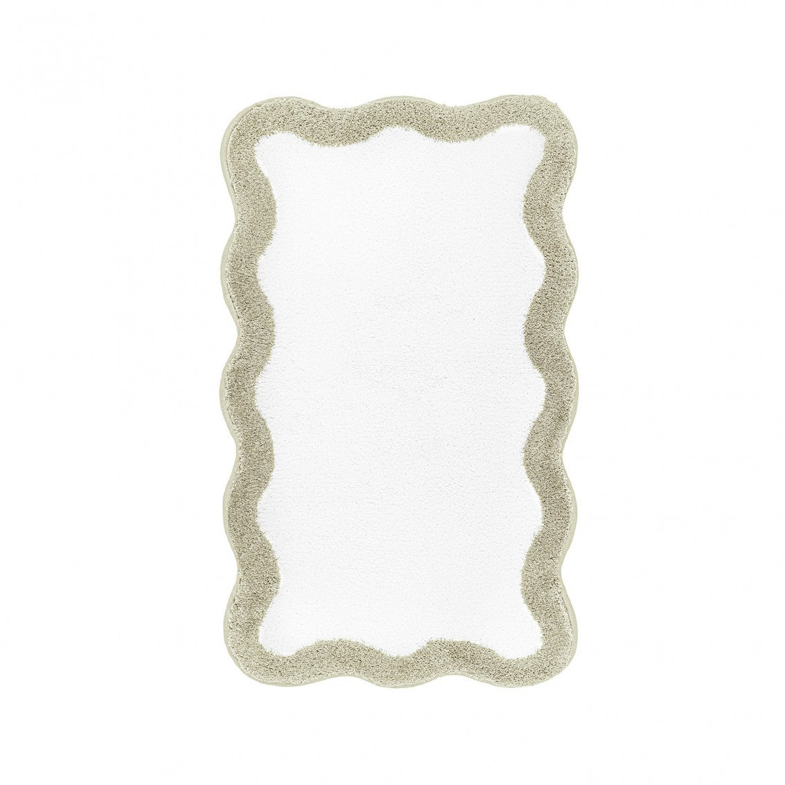 Egoist Border Bath Rug - SAGE - 28'' x 47'' | Scalloped