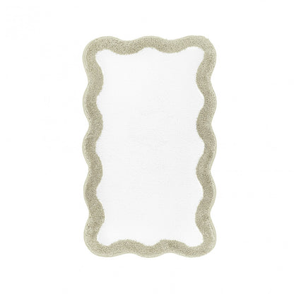 Egoist Border Bath Rug - SAGE - 28'' x 47'' | Scalloped