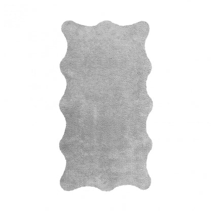 Plain Egoist Bath Rug - SILVER - 28'' x 47'' | Scalloped