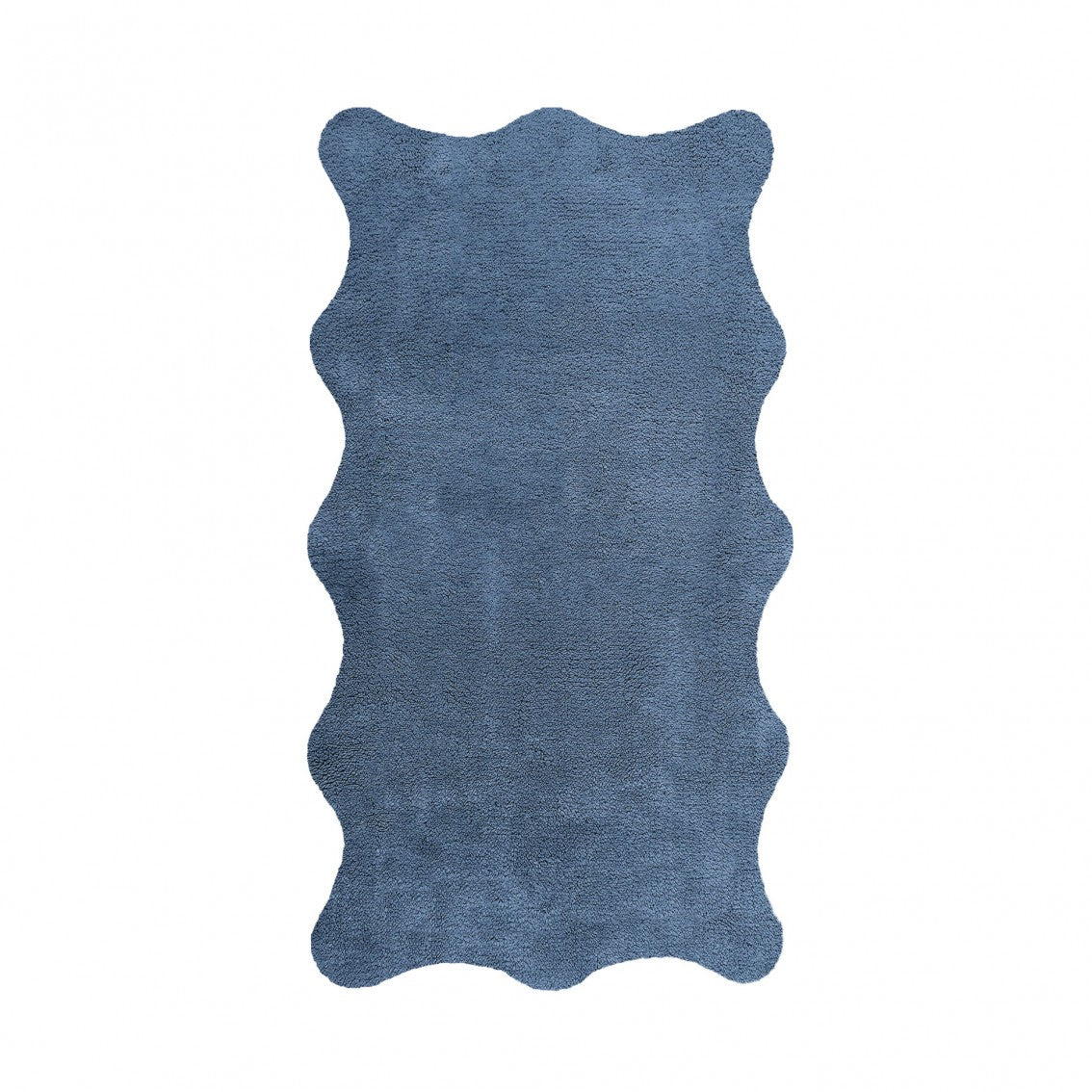 Plain Egoist Bath Rug - COBALT - 28'' x 47'' | Scalloped