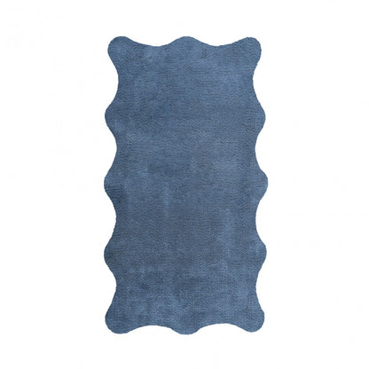 Plain Egoist Bath Rug - COBALT - 28'' x 47'' | Scalloped