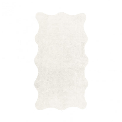 Plain Egoist Bath Rug - SNOW - 28'' x 47'' | Scalloped