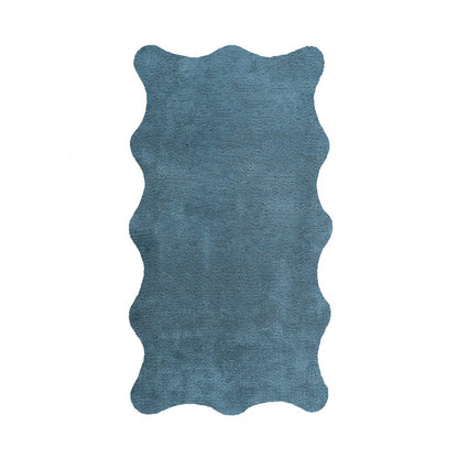 Plain Egoist Bath Rug - PEACOCK - 28'' x 47'' | Scalloped