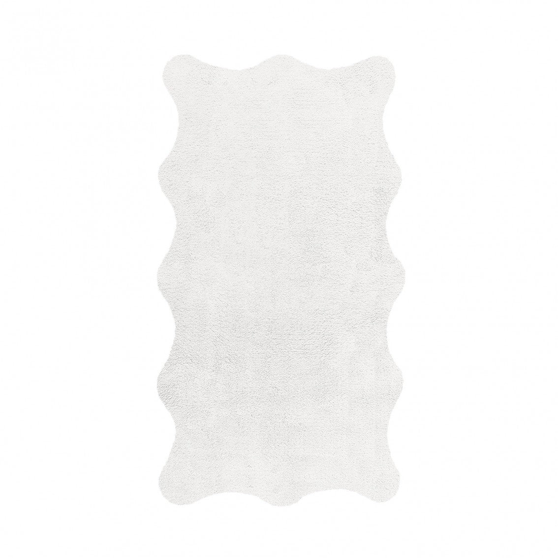 Plain Egoist Bath Rug - WHITE - 28'' x 47'' | Scalloped