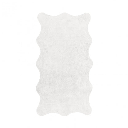 Plain Egoist Bath Rug - WHITE - 28'' x 47'' | Scalloped