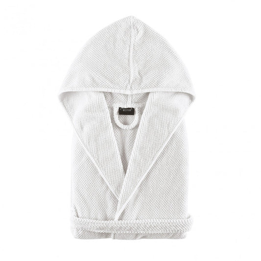 Bee Waffle Kids Bath Robe - WHITE - 6/7 Years
