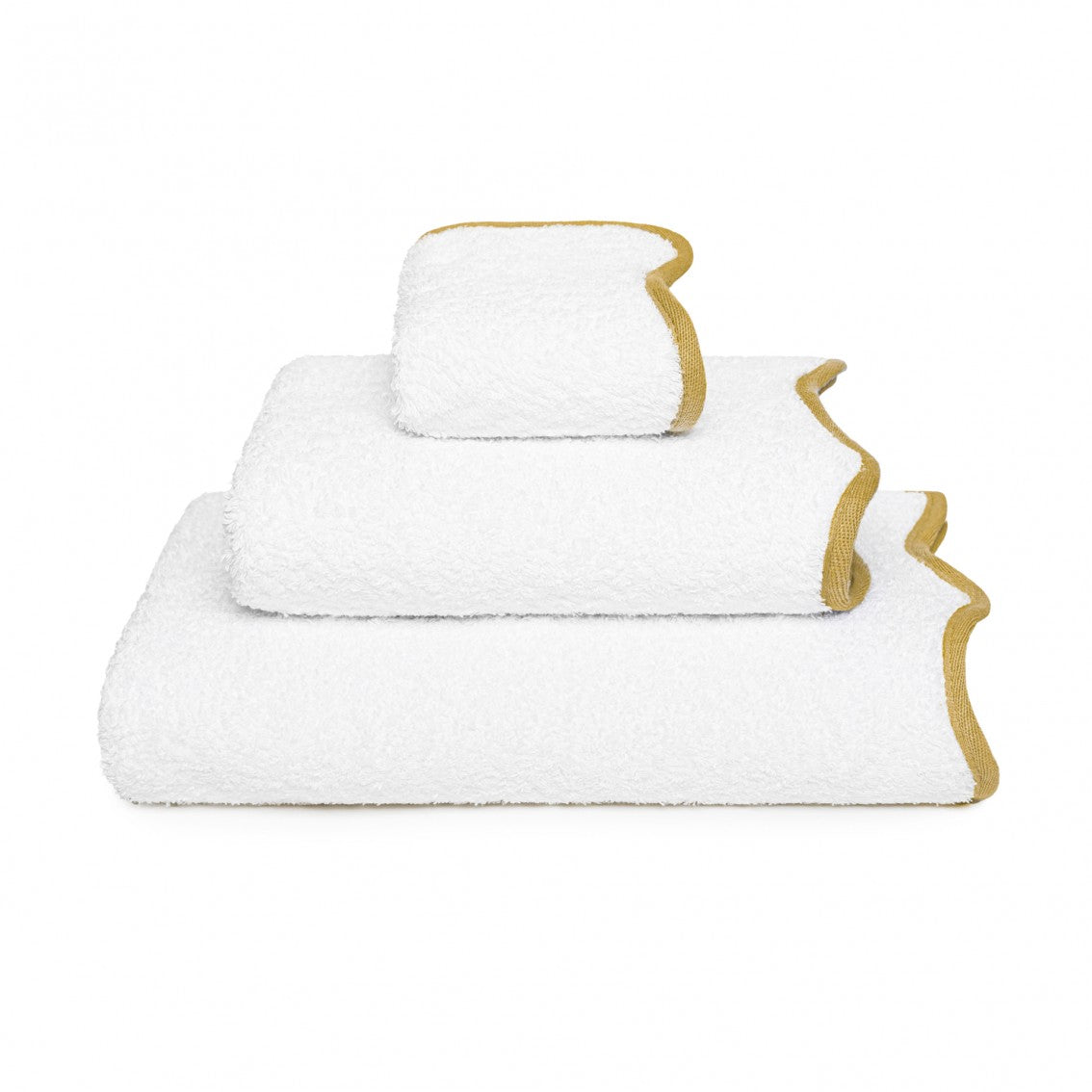 Portobello Scalloped Hand Towel - CAMEL - 20'X39'' | XL Hand Towel