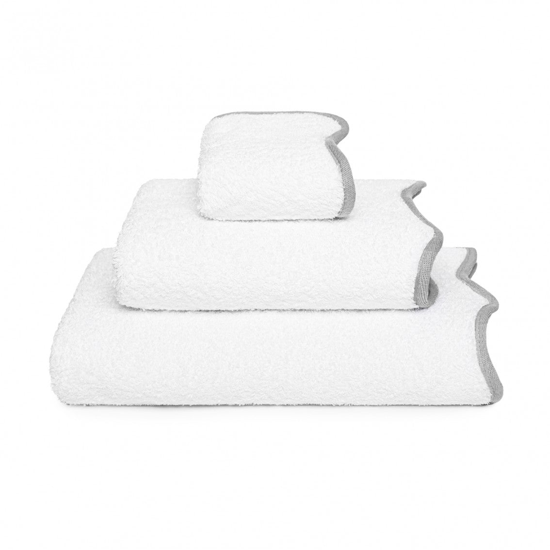 Portobello Scalloped Guest Towel - SILVER - 12''X20'' | Guest Towel
