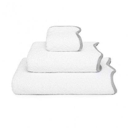 Portobello Scalloped Hand Towel - SILVER - 20'X39'' | XL Hand Towel