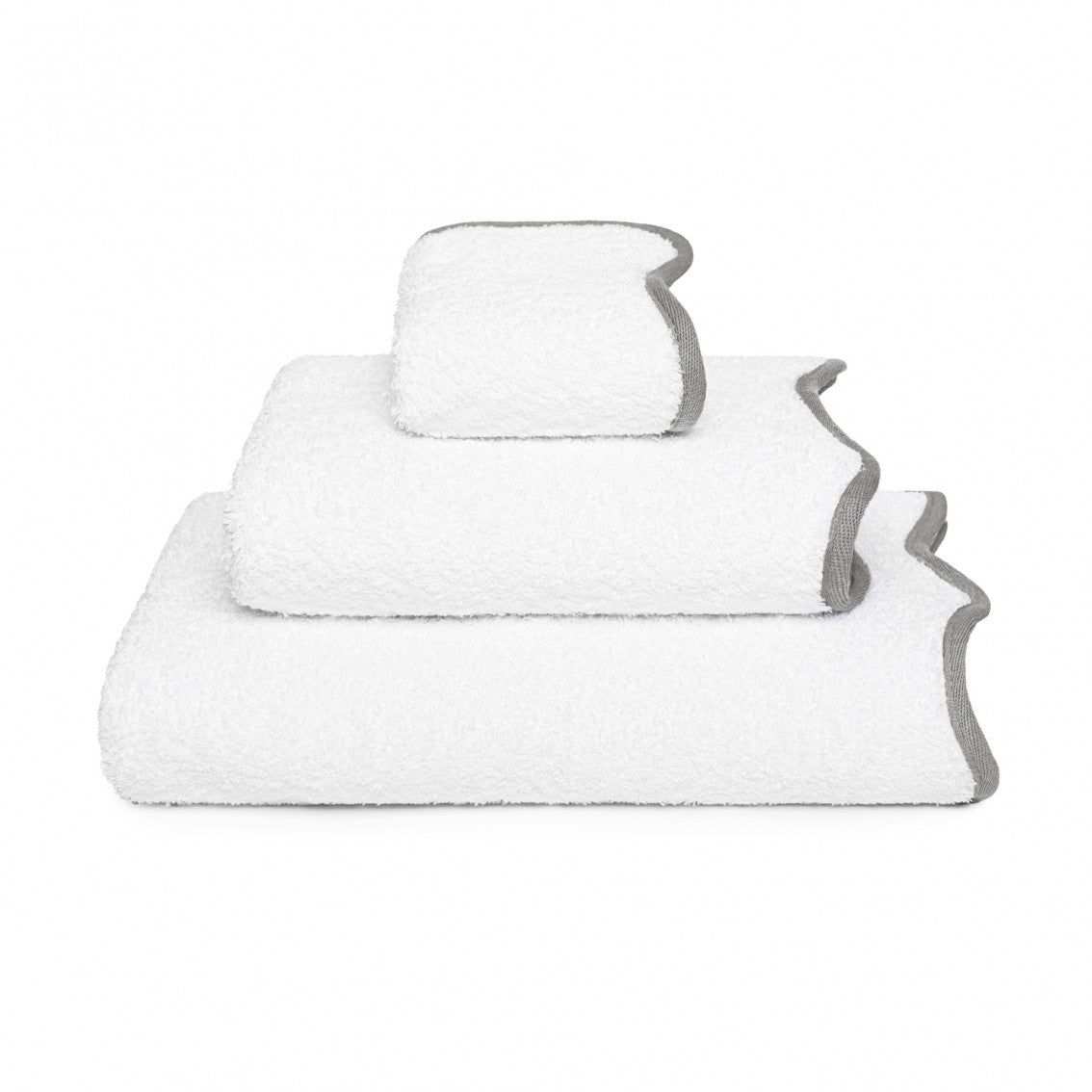 Portobello Scalloped Hand Towel - STEEL - 20'X39'' | XL Hand Towel